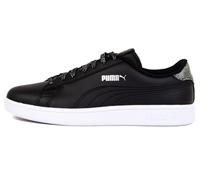 PUMA Smash v2 Metallics Jr Sneaker, Black Silver, 3 UK