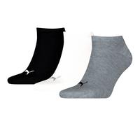 PUMA Unisex Sneaker Plain Sock, Grey/White/Black, 43-46 (Pack of 3)