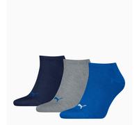 PUMA Sneaker Socks Unisex (3-Pack), Blue/Grey Melange, size 9-11