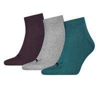 Puma Socks 3 Pairs Low Cut Quarter Ankle Green Grey Purple Mens New 100% Genuine