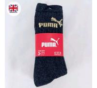 PUMA Socks Boys Crew UK 2-5 EUR 35-38 Black Grey 3-Pack Hiking Sport NEW