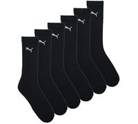 Puma Unisex Cushioned Crew Socks - Comfort & Support - 6 Pair Pack, Black, Size 2.5-5