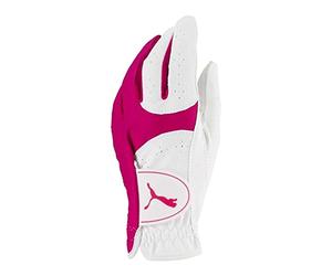 Puma Soft Lite Left Hand Leather White Pink Womens Golf Glove 041355 02 - Size Large