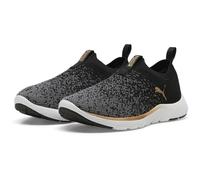 Puma Women Softride Remi Slip-On Knit Wn'S Road Running Shoes, Puma Black-Puma Gold-Cool Dark Gray, 7.5 UK