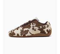 PUMA SpeedCat Cow Print Sneakers Women, Chocolate Brown/Gum, size 6.5