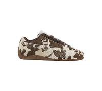 PUMA SpeedCat Cow Print Sneakers Women, Chocolate Brown/Gum, size 6.5