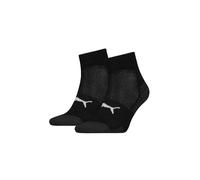 Puma Sport 2 Pack Mens Cushioned Quarter Sock in Black Fabric - Size UK 6-8