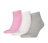 PUMA Unisex Puma Unisex 3p Quarter Plain Sock, Multicoloured (Prism Pink), 6 8 UK