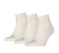PUMA Sports Ankle Trainer Socks Unisex Quarters (3 Pair Packs) Everyday Comfort - Oatmeal UK 9-11