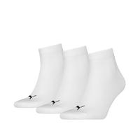 PUMA Sports Ankle Trainer Socks Unisex Quarters (3 Pair Packs) Everyday Comfort - White UK 9-11