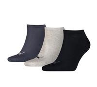 PUMA Unisex Puma Sneaker Socks 3 Pair Pack Navy Grey Nightshadow Blue 6 8 UK, Navy/Grey/Nightshadow Blue, 8-Jun UK, one size
