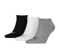 PUMA 261080001 UK 9-11 Unisex Sneaker Socks (3 Pair Pack) Grey/White/Black