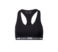 Puma Striped Logo Racerback Bra Top, Black - L