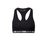 Puma Striped Logo Racerback Bra Top, Black - M