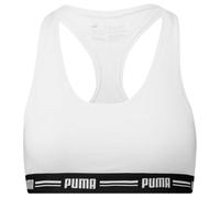 Puma Striped Logo Racerback Bra Top, White