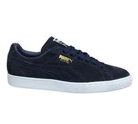 Puma Suede Classic + Navy Blue Leather Low Lace Up Mens Trainers 356568 52 - Size UK 3.5
