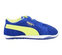 Puma Suede Crib Strap-Up Suede Leather Kids Blue Trainers 355965_Blue