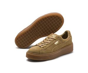 PUMA Suede Platform Damen Sneaker Oatmeal-Gold 3.5