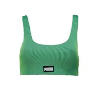 Puma Swim Women's Ribbed Scoop Neck Top 1P, Green/Black, M