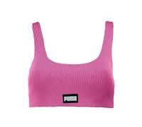 Puma Swim Women's Ribbed Scoop Neck Top 1P, Pink/Black, L