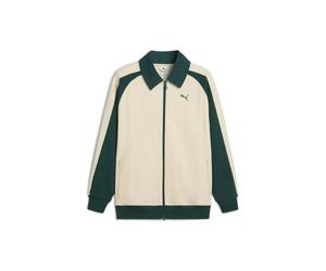 Puma T7 Relaxed Wing Collar Jacquard Track Ja - Alpine Snow-Green Terrain - L