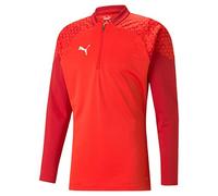 Puma Mens Teamcup 1/4 Zip Training Top Red L