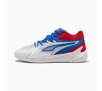 PUMA The Dagger Basketball Shoes Unisex, White/Mountain Blue/For All Time Red, size 11