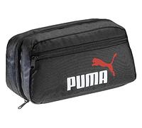 PUMA Toiletry Bag, Hanging Toiletry Bag, Women's & Men's Bath Bag, Statement Deluxe Edition, Cosmetic Bag, Black / red / white, Toiletry bag