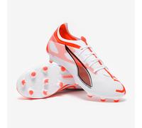 PUMA Unisex Ultra 5 Match FG/AG Soccer Shoe, White Black-Glowing RED, 8.5 UK