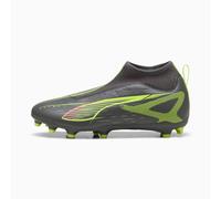 PUMA Ultra 5 Match+ FG/AG Laceless Football Boots Youth, Matte Aged Silver/Yellow Alert/Aged Silver, size 5.5