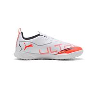 PUMA Ultra 5 Play TT JR Soccer Shoe, White Black-Glowing RED, 12 UK
