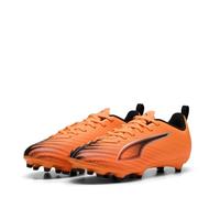 PUMA Ultra 6 Play FG/AG JR Soccer Shoe, Heat FIRE Black-Glowing RED, 3 UK
