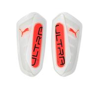 PUMA Ultra Flex Football Sleeves Shinguards, White/Glowing Red, size Large