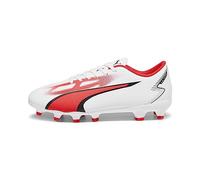 PUMA Ultra Play Fg/Ag Jr Soccer Shoe, White Black Fire Orchid, 10 UK