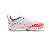 PUMA Ultra 5 Play FG/AG JR Soccer Shoe, White Black-Glowing RED, 13 UK