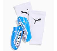 PUMA Ultra Twist Football Sleeve Shinguards, Ultra Blue/White/Glowing Red, size Medium