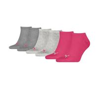 PUMA Unisex 261080001 Sneaker Sock, Middle Grey Melange/Pink, 6-8 EU