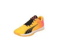 PUMA Unisex Accelerate Turbo Indoor Court Shoe, Sun Stream-Sunset Glow Black, 8 UK