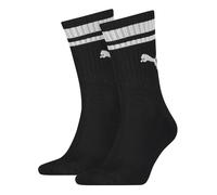 Puma Unisex Adult Heritage Stripe Crew Socks (Pack of 2) (Black/White) - Size UK 6-8