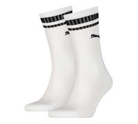 (9 UK-11 UK, White/Black) Puma Unisex Adult Heritage Stripe Crew Socks (Pack of 2)