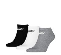 (2.5 UK-5 UK, Black/White/Grey) Puma Unisex Adult Logo Trainer Socks (Pack of 3)