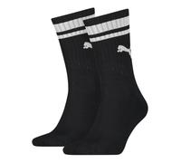 PUMA Unisex Adults Crew Heritage Stripe Socks (2-Pack) - Black 9-11