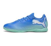PUMA Unisex Adults Future 7 Play IT Soccer Shoe, HYPERLINK Blue-Mint-PUMA White, 10.5 UK