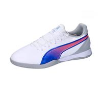 PUMA Unisex Adults King Match IT Soccer Shoe, PUMA White-BLUEMAZING-Flat Light Gray, 9.5 UK
