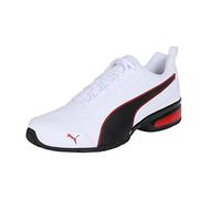 PUMA Unisex Leader VT SL Road Running Shoes, Puma White-Puma Black-Flame Scarlet, 13 UK