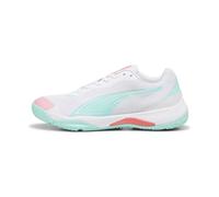 PUMA Unisex Adults SOLARSTRIKE III W+ Indoor Court Shoe, PUMA White-Electric Peppermint, 9 UK