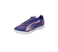 PUMA Unisex Adults Ultra 5 Play TT Soccer Shoe, Lapis Lazuli-PUMA White-Sunset Glow, 10.5 UK