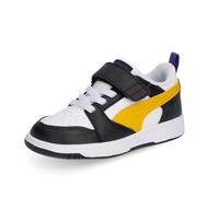 PUMA Unisex Baby Rebound V6 LO AC+ INF Sneaker, Black-Yellow Sizzle White, 8 UK Child