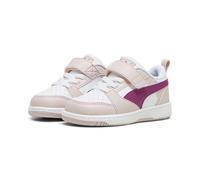 PUMA Unisex Baby Rebound V6 Lo Ac+ Inf Trainers, White Black Pink Fruit, 8 UK Child