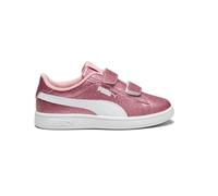 PUMA Unisex-Child Smash 3.0 Leather Hook and Loop Sneaker, Peach Smoothie-puma White, 1 Little Kid